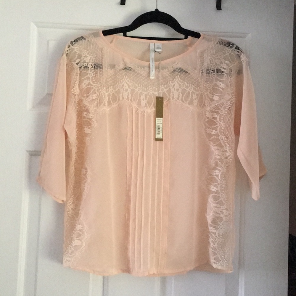 Sheer Blush Blouse LC By Lauren Conrad